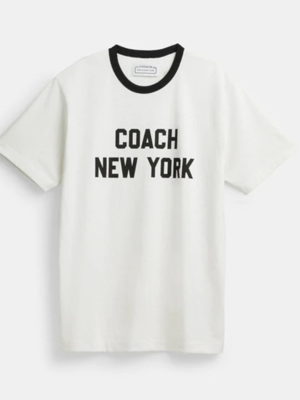 Coach New York Ringer T-Shirt White Black Logo Tee Size XS